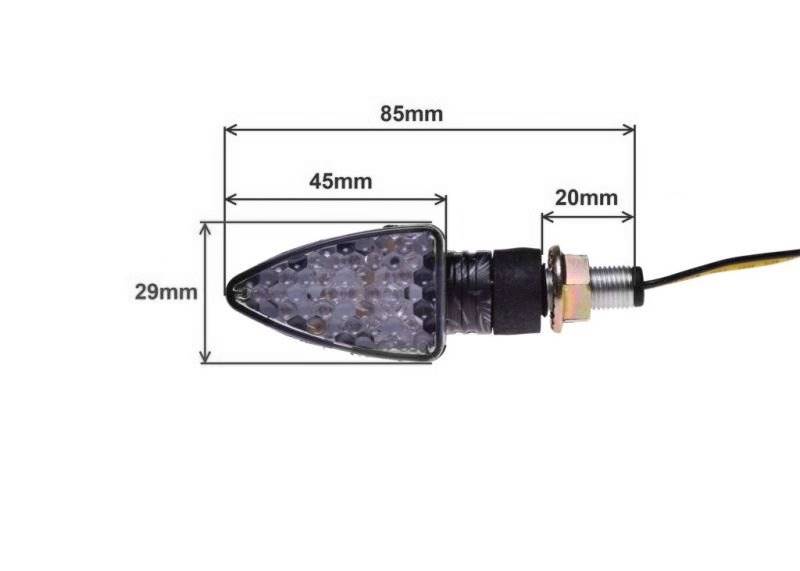 KIERUNKOWSKAZ BIAŁY KLOSZ LED CARBON LEWY