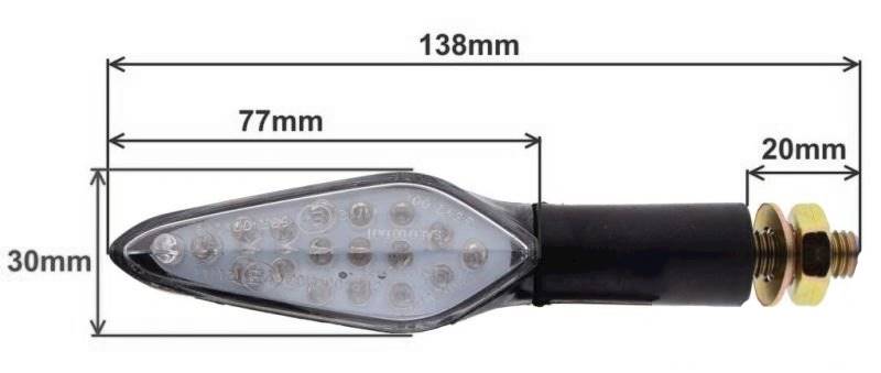 KIERUNKOWSKAZ CZARNY BIAŁY KLOSZ LED