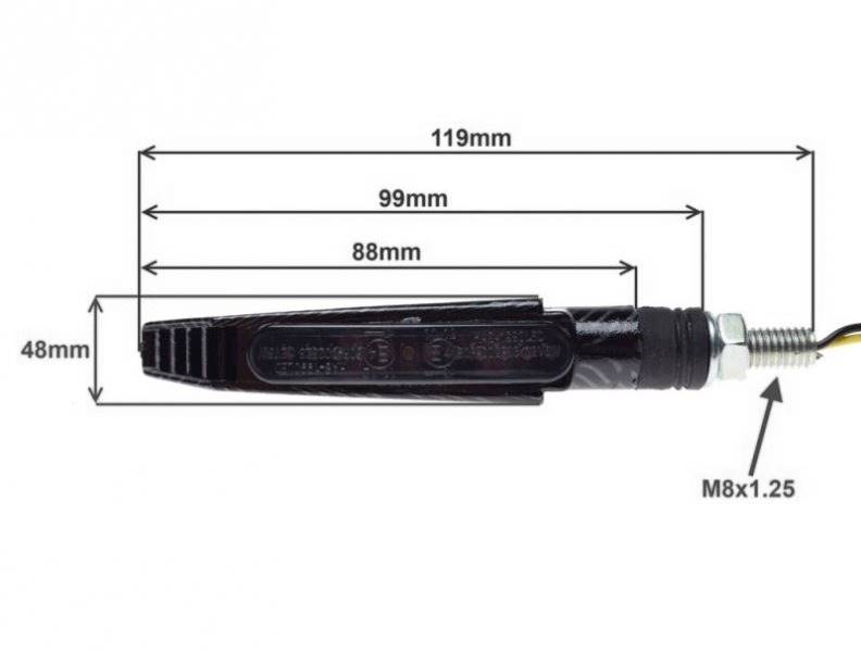 KIERUNKOWSKAZ LED SEKWENCYJNY CARBON