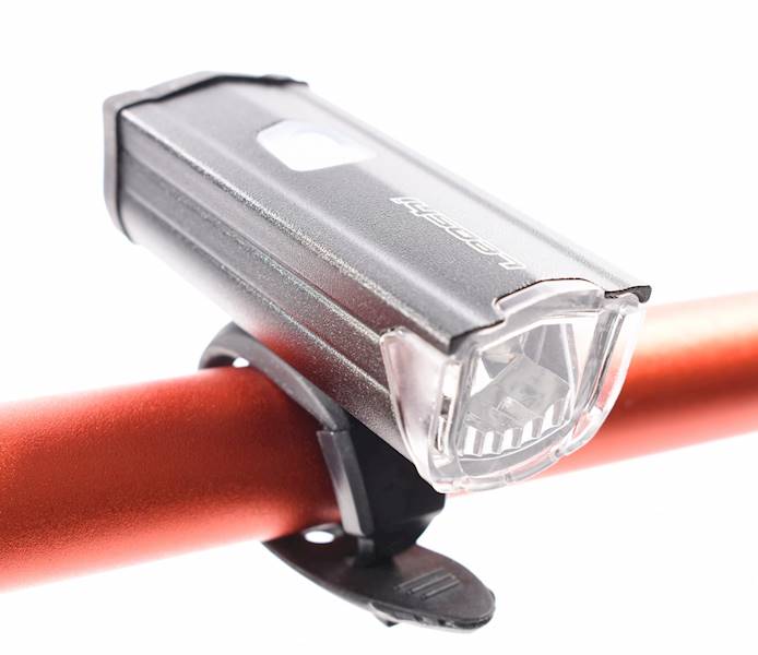 Lampka rowerowa przód alu 3 watt USB 200 lm