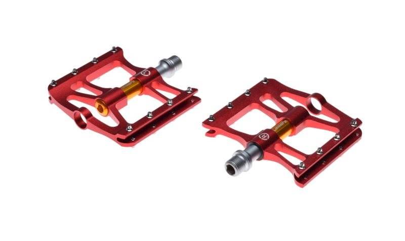 Pedały Rowerowe Alu Platformowe Czerwone Cnc 2 Szt