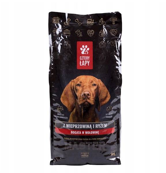 4 ŁAPY MASTER Z RYŻEM. WOŁOWINĄ I WIEPRZOWINĄ a5kg