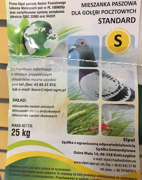 Mieszanka S dla gołębi a 10 kg