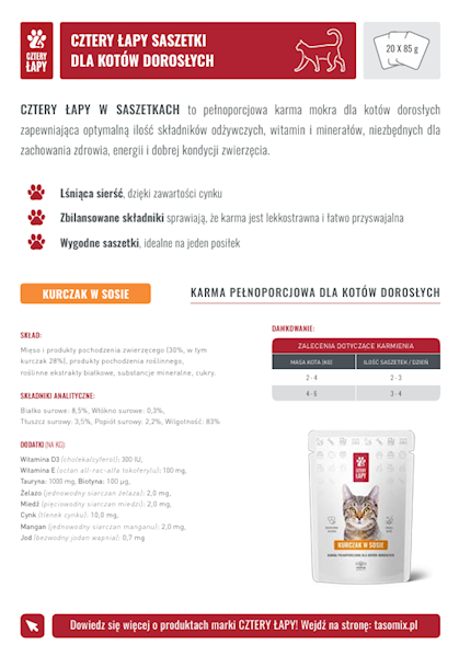 4 ŁAPY KOT SASZETKA
