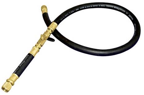 Wąż serwisowy czarny 1 x 3/8" ; 150 cm ; z zaworem