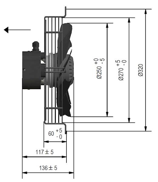 Wentylator FMI typ W9G25A54M251E