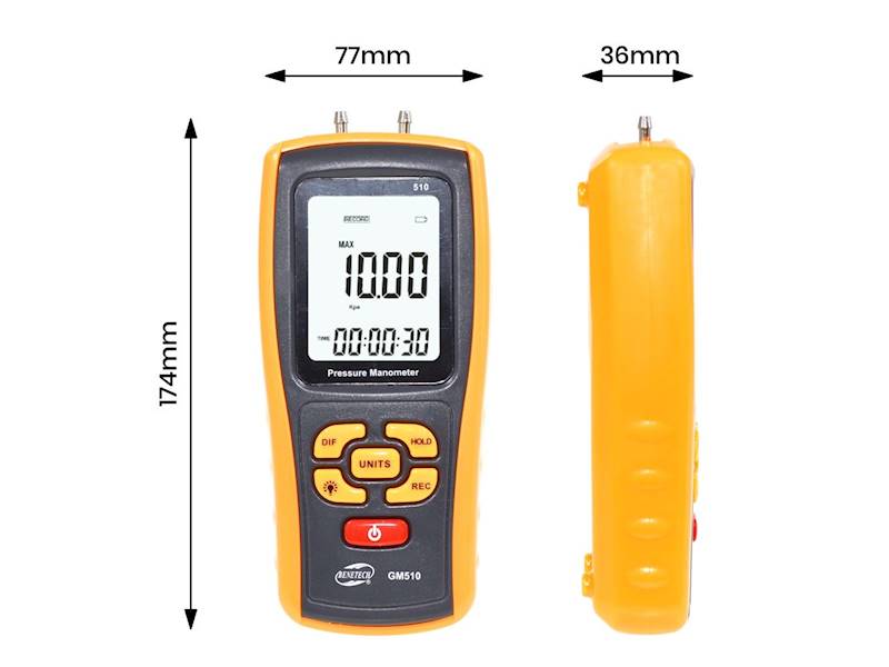 Cyfrowy manometr różnicowy GM510