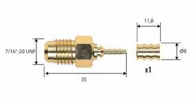 Końcówka serwisowa AVX SAE 1/4" + wąż DN2