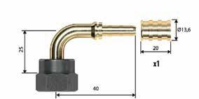Przyłącze kątowe 3/8" x DN6 z nakrętką + uszczelka