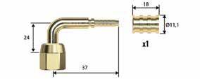 Przyłącze kątowe 1/4" x DN4 z nakrętką + uszczelka