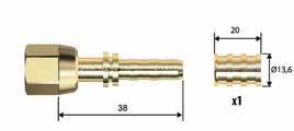 Przyłącze proste 1/4" x DN6 z nakrętką