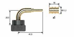 Przyłącze kątowe 3/8" x DN4 z nakrętką