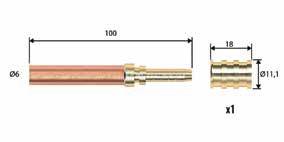 Końcówka do wlutowania 4 x 6 x 100 mm + wąż DN4