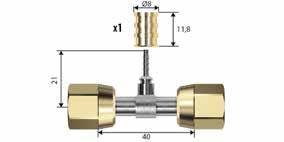 Trójnik nakrętka SAE 1/4 x wąż x nakrętka SAE 1/4"