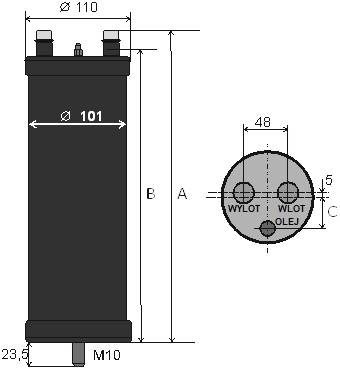 Odolejacz DEKA typ TOH-22AT, 22 mm, 2,40 l, 33 b