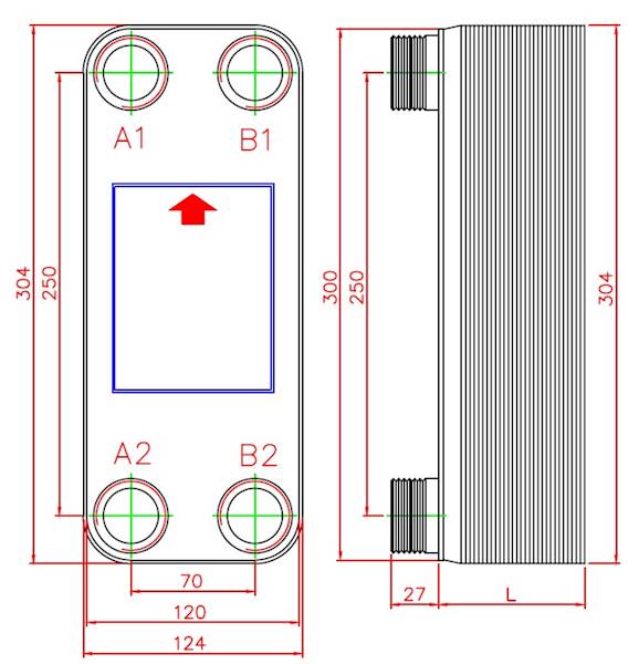 Wymiennik płytowy KAORI typ K070-38M-GB10