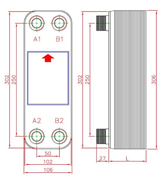 Wymiennik płytowy KAORI typ K050-30M-EU1