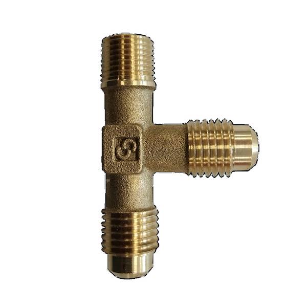 Trójnik 1/8"M NPT x 1/4"M SAE x 1/4"M SAE