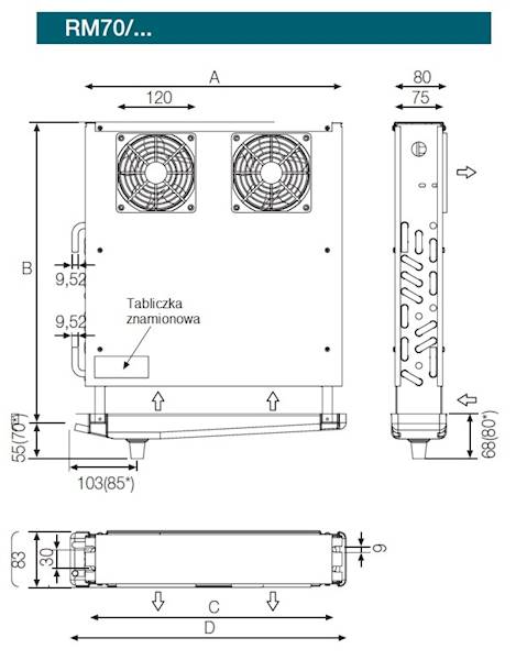 Chłodnica powietrza RIVACOLD typ RM70/348C