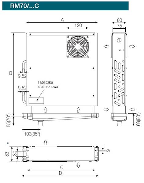 Chłodnica powietrza RIVACOLD typ RM70/347