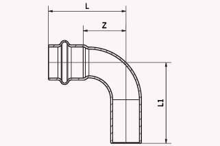 >B< MaxiPro Łuk nyplowy   1/2" / 90°