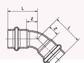 >B< MaxiPro Łuk mufowy   3/8" / 45°