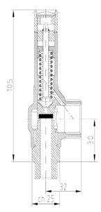 Zawór bezpieczeństwa D10/C-1/2"N, nastawa 10,0 bar