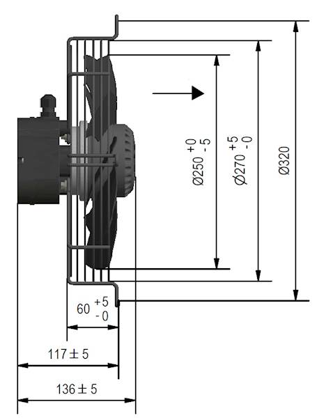 Wentylator FMI typ W9G25P54M251E