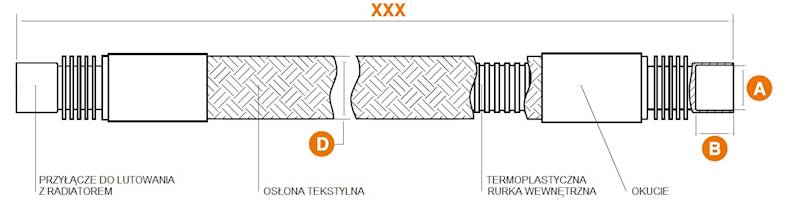 Wąż elastyczny CAT150, DN21, ODS- 3/4" + ODS- 3/4"