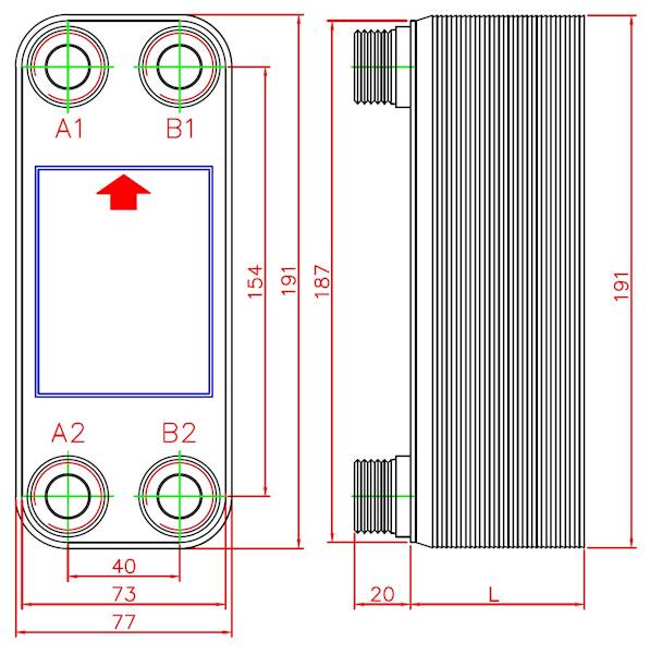 Wymiennik płytowy KAORI typ R020-H20M-EU1