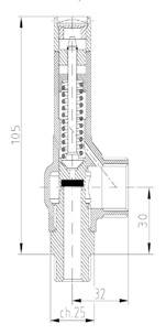 Zawór bezpieczeństwa D10/C-1/2"G-E nastawa 12,1 ba
