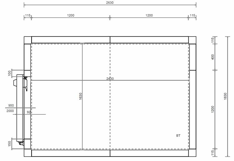 Komora MTH 100 mm 240x160x260 cm -1x drzwi 95x200 