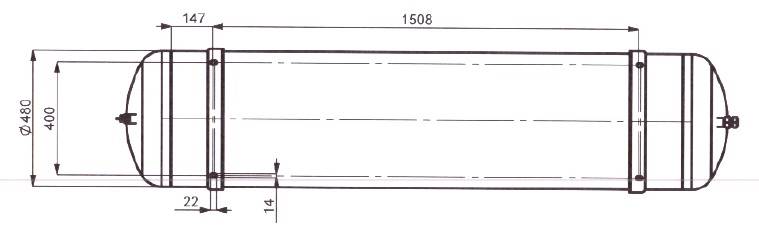 Poziomy zbiornik ciekłego czynnika DLR-H350