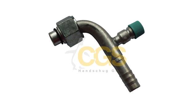 Końcówka zaciskana na wąż G10-90° 5/8"O GW+134a-LP