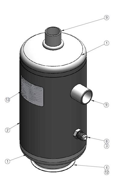 Odolejacz OCS typ OS1T28152340, 28 mm, 5,0 l, 32 b