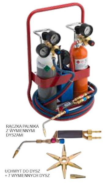 Palnik do lutowania typ TS Stinger 2+2 l z butlami