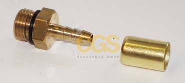 Końcówka do węża fi 5 mm x M12 mm-M-180° bez zawor