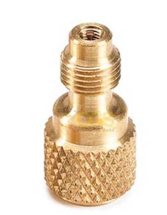 Adapter 1/4"M SAE x 5/16"F SAE 180° wyciska+wentyl