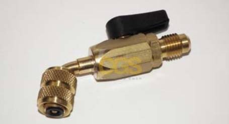 Zawór serwisowy 1/4"M SAE x 1/4"F SAE  45°