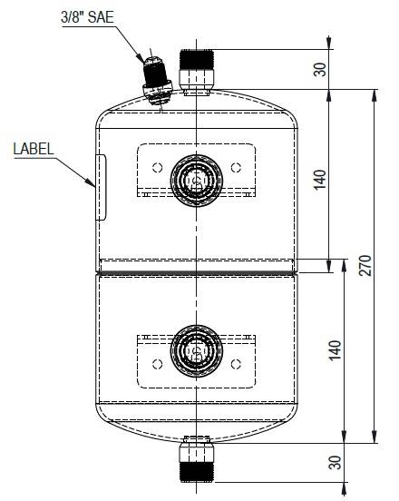 Zbiornik oleju OCS typ RO1RR154X270,  4,5 l , 32 b