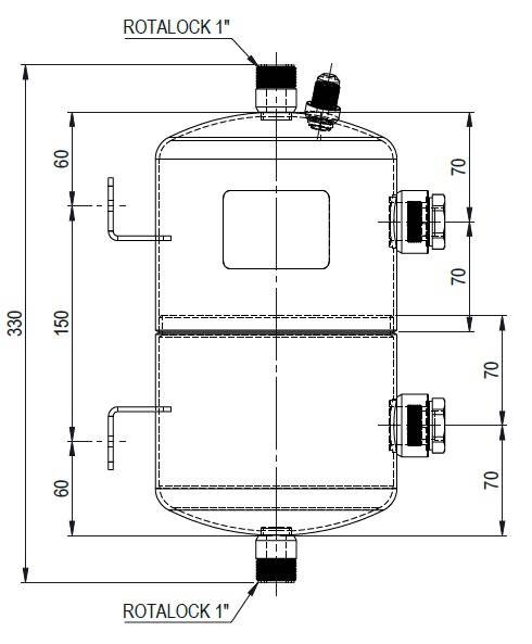 Zbiornik oleju OCS typ RO1RR154X270,  4,5 l , 32 b