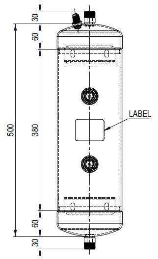 Zbiornik oleju OCS typ RO1RR152X500,  8,0 l , 32 b