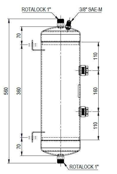 Zbiornik oleju OCS typ RO1RR152X500,  8,0 l , 32 b