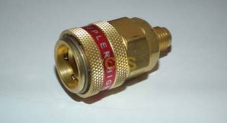 Szybkozłącze QCHYF 180° R1234yf x 1/4"M b.zawor