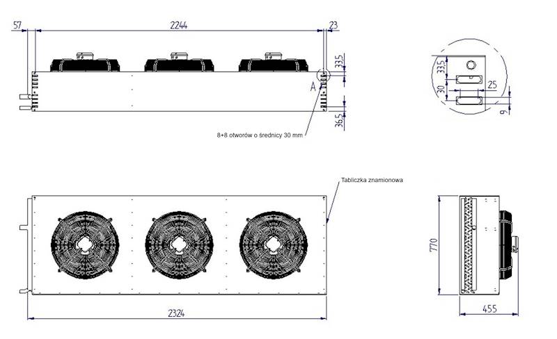 Skraplacz powietrzny RIVACOLD typ RRS035004V/H