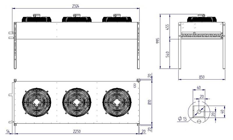 Skraplacz powietrzny RIVACOLD typ RRS035004V/H