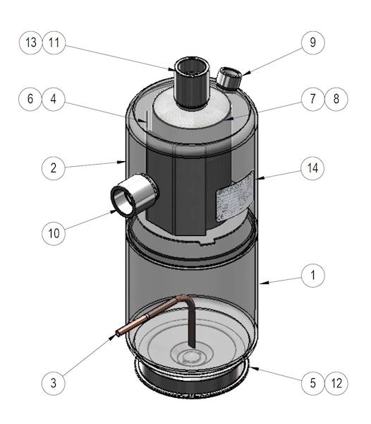 Odolejacz OCS typ RTX-08-45-35, 35 mm, 8 l, 45 b