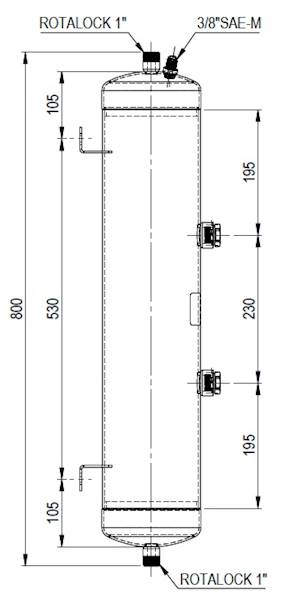 Zbiornik oleju OCS typ RO1RR152X740, 12,0 l , 32 b