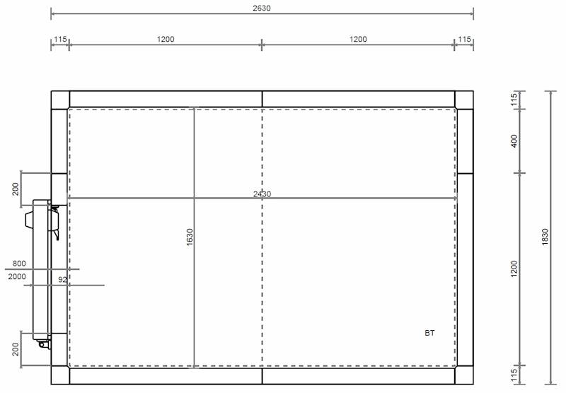 Komora MTH 100 mm 240x160x260 cm -1x drzwi 80x200 