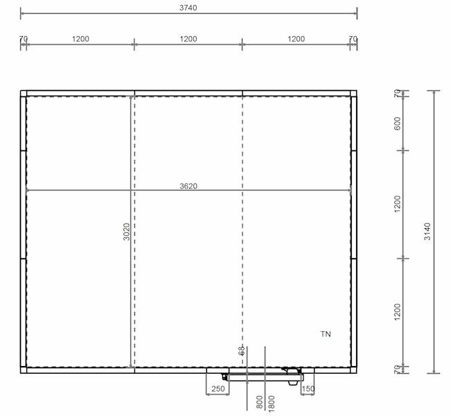 Komora MTH  60 mm 360x300x220 cm -1x drzwi 80x180 